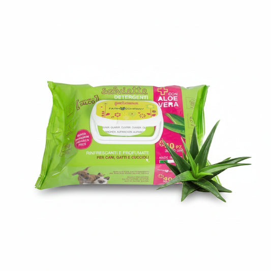 Farm Company Pet cleansing wipes with Aloe Vera and Talc