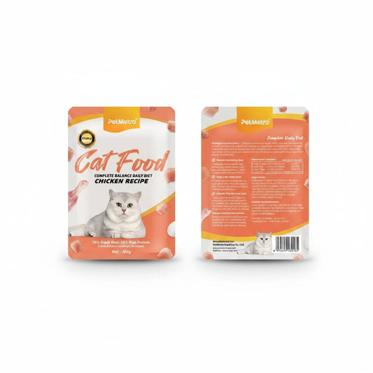 Pet Metro Cat Food Chicken Recipe Pouches 100g x 8 Pcs