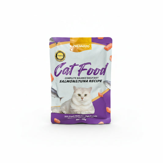 Pet Metro Cat Food Salmon & Tuna Recipe 100g x 8 Pcs