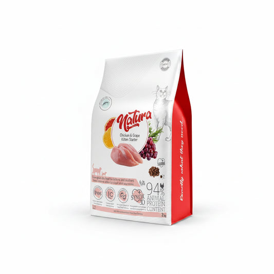 Natura Low Grain Kitten Starter Food with Chicken & Grape 2Kg