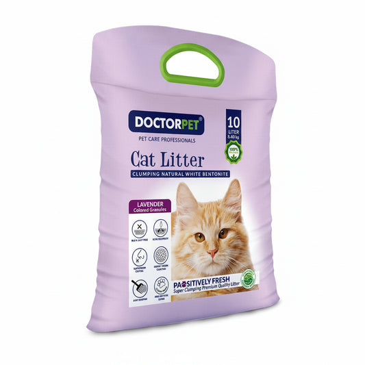 Doctor Pet Cat Litter Lavender Tela Bag Colored Granules 10L