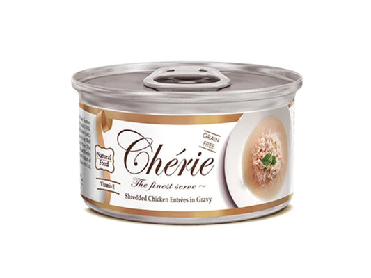 Cherie Sherdded Chicken Entrees in Gravy For All Ages Cat Wet Food 80g
