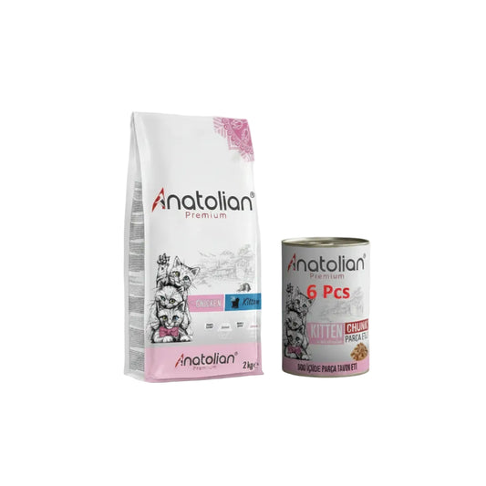 Anatolian Premium With Chicken Meat Cat Food for Kittens 2 Kg (8684201645752),Anatolian Prernium With Chicken Meat Cat Wet Food For Kittens chunk 400 grm(6 pcs-8684201645790)