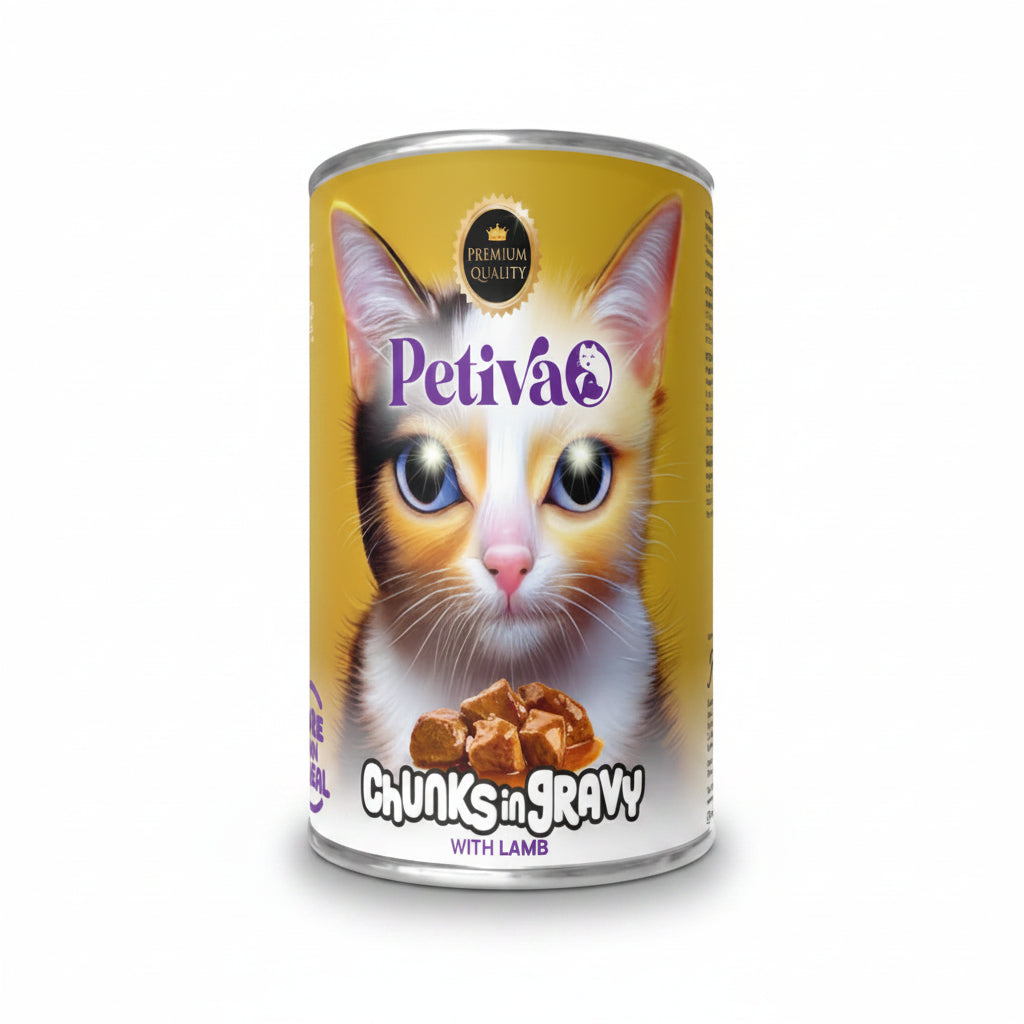 PETIVA ADULT CAT LAMB CHUNK IN GRAVY 400 G