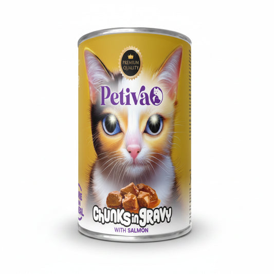PETIVA ADULT CAT SALMON CHUNK IN GRAVY 400 G