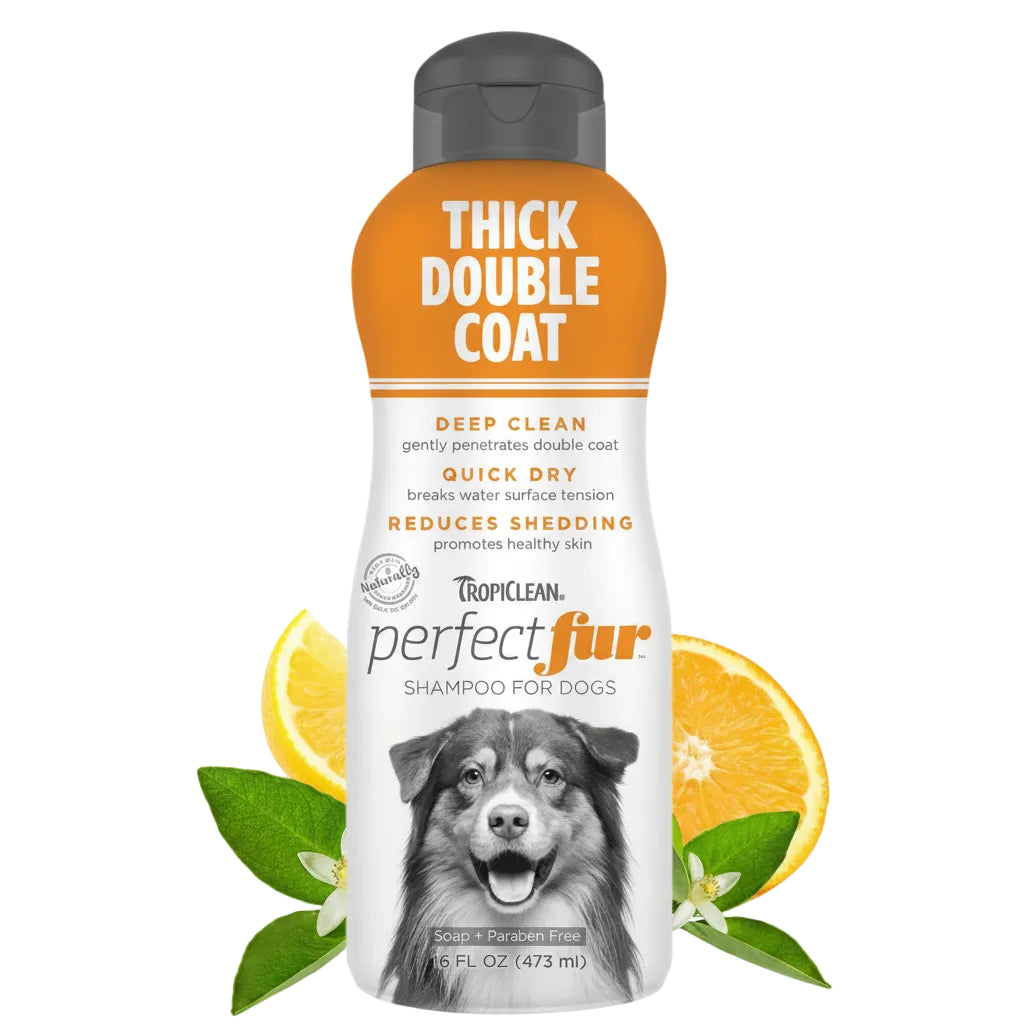 TROPICLEAN PERFECTFUR™ THICK DOUBLE COAT SHAMPOO FOR DOGS DEEP CLEAN – QUICK DRY – REDUCES SHEDDING
