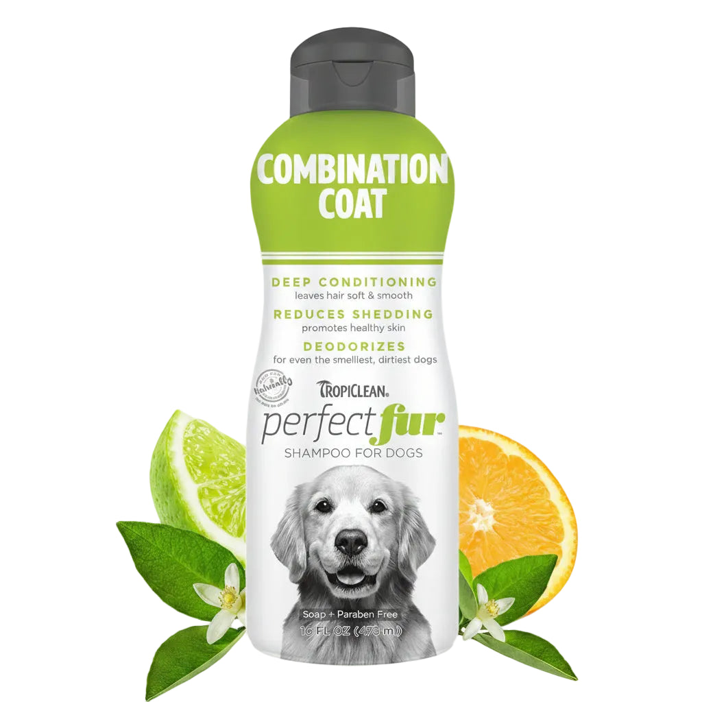 TROPICLEAN PERFECTFUR™ COMBINATION COAT SHAMPOO FOR DOGS DEEP CONDITIONING – REDUCES SHEDDING – DEODORIZES
