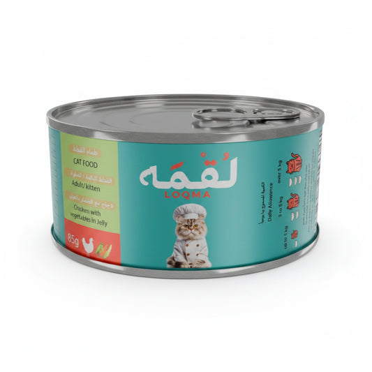 Loqma Chicken With Vegetable In Jelly Wet Cat Food Can 85g