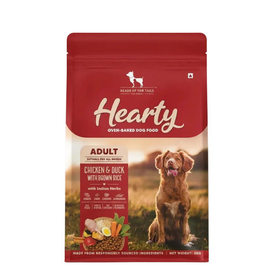 Hearty Oven-Baked Dry Food For Adult Dogs With Chicken, Duck & Brown Rice - All Breed 2Kilograms