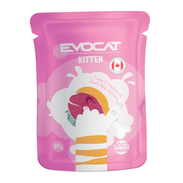 Evocat Kitten Wet Food with Tuna, Chicken & Goat Milk Flavor 80g