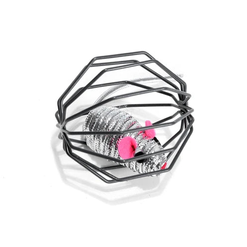 Metal Cage With Mouse 6cm