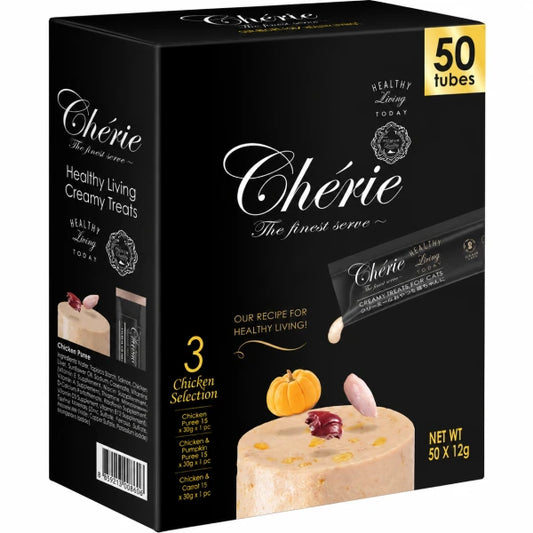 Cherie Healthy Living Creamy Chicken Selection Cat Treat 12g for Each Pack of 50