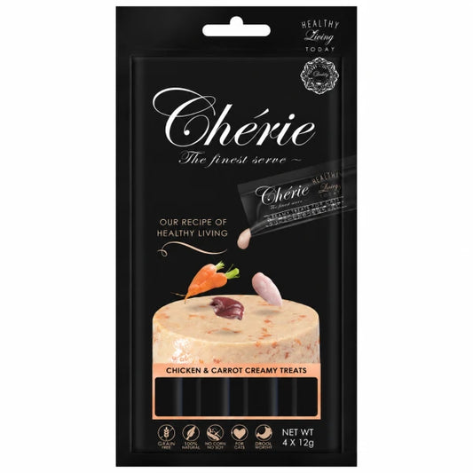 Cherie Healthy Living Creamy Chicken & Carrot Cat Treat 12g for Each Pack of 4
