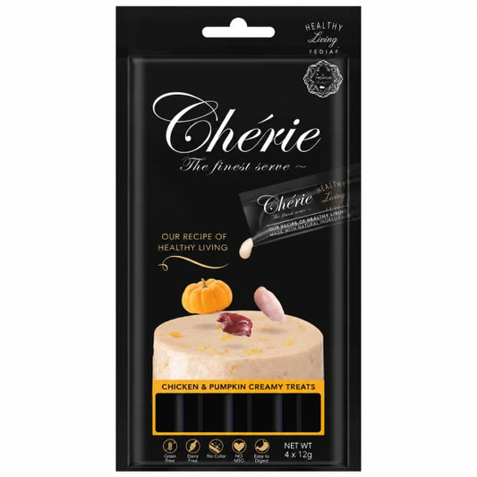 Cherie Healthy Living Creamy Chicken & Pumpkin Cat Treat 12g for Each Pack of 4