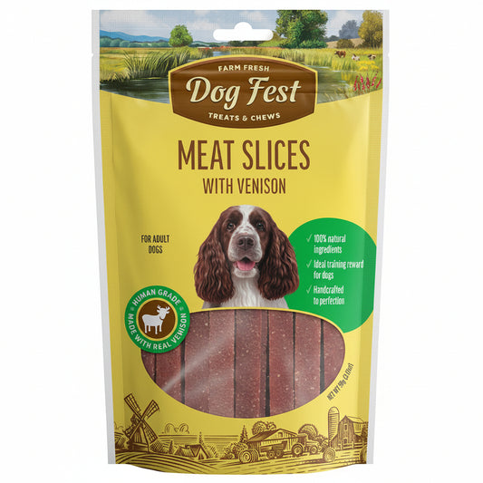 Dog Fest Meat Slices with Venison (90g) for Dogs