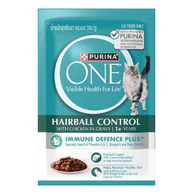 Purina One Adult Hairball Control Chicken in Gravy Pouches