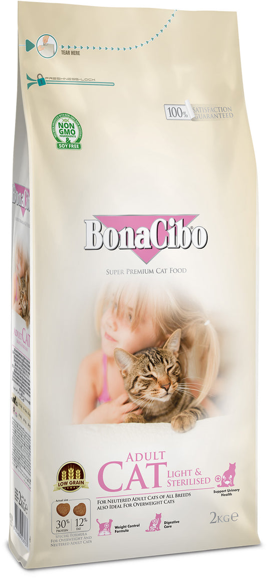 BonaCibo Adult Cat Light & Sterilize 2kg