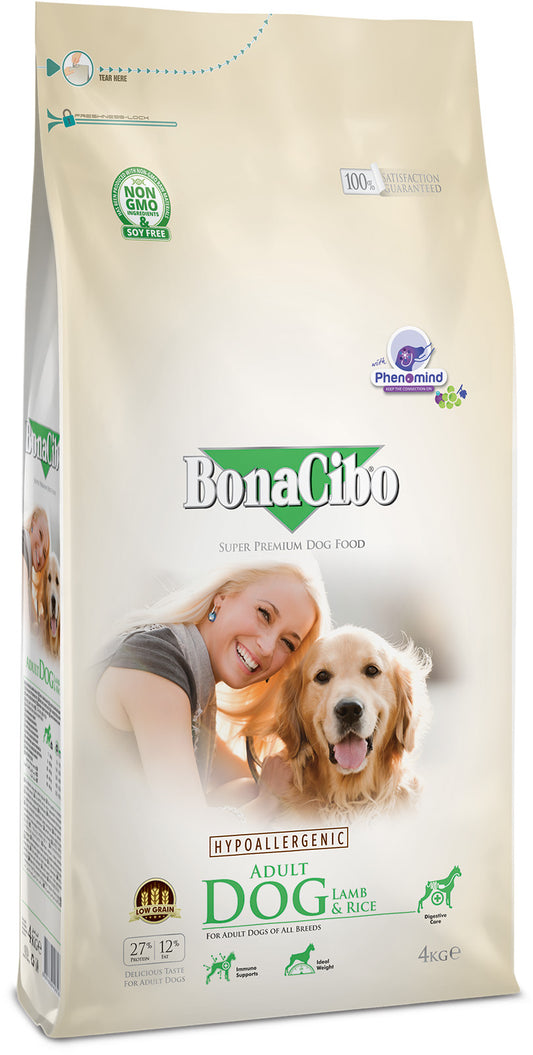 BonaCibo Adult Dog Lamb & Rice 4kg