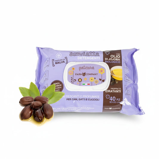 Pet cleansing wipes Jojoba Organic Oil & Mallow - 40pcs