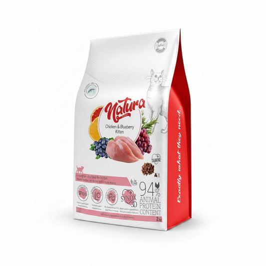 Natura Low Grain Kitten Food with Chicken & Blueberry 2Kg