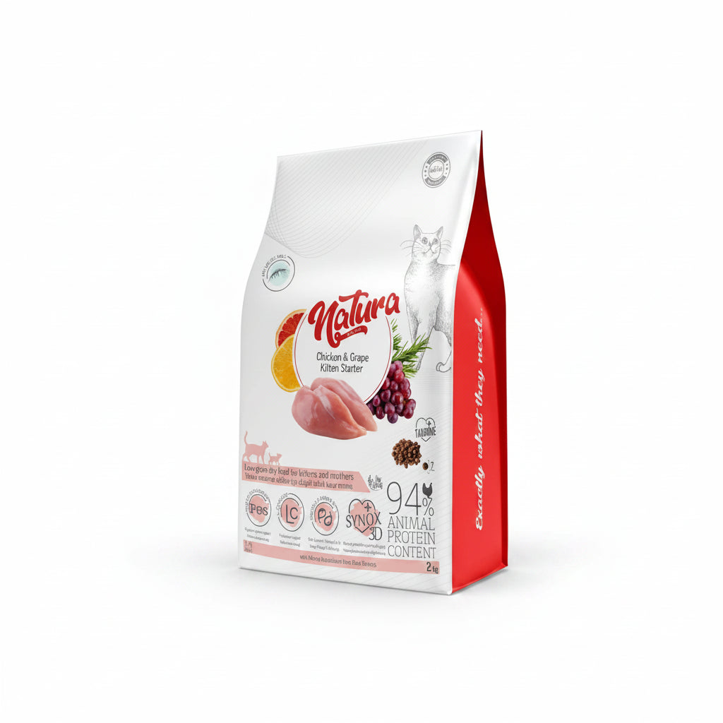 Natura Low Grain Kitten Starter Food with Chicken & Grape 2Kg