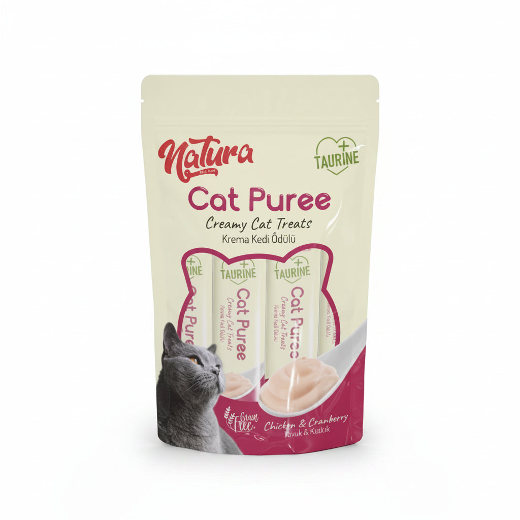 Natura Cat Puree Chicken & Cranberry 5x12gr