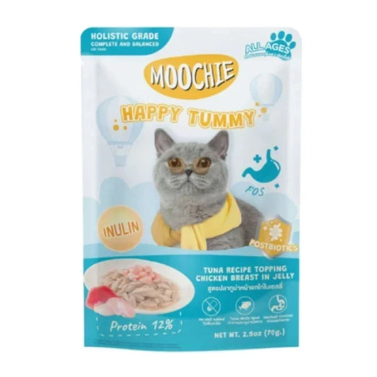 Moochie Happy Tummy - Tuna Recipe Topping Chicken Breast in Jelly 70g
