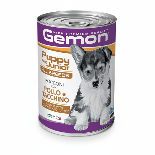 Gemon Puppy Wet Food Chicken & Turkey in Chunks 415g