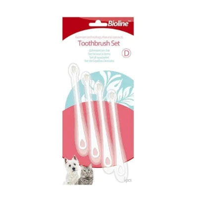 Bioline Toothbrush Set for Cats and Small Breed Dogs