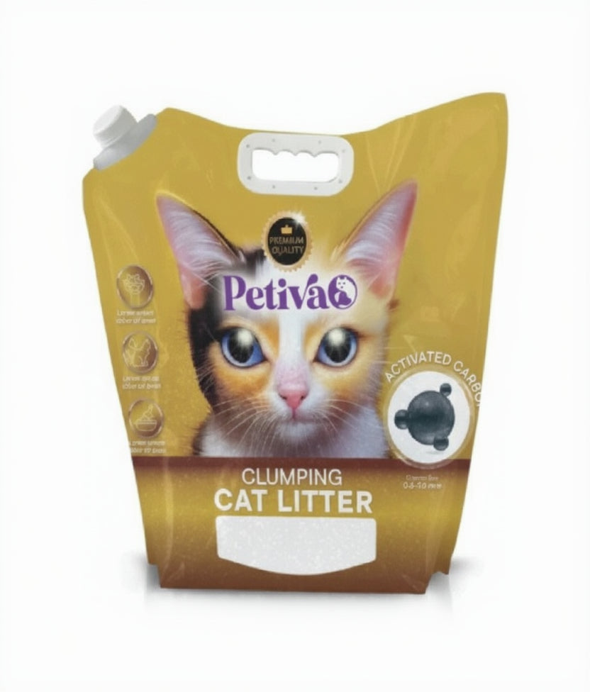 PETİVA Bentonit Activated Carbon Cat Litter 8L