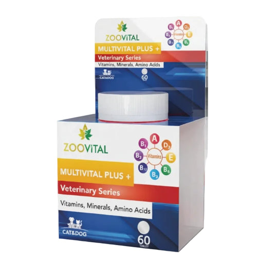 ZOOVITAL MULTIVITAL PLUS + VITAMINS,MINERALS ,AMINO ACIDS , CAT & DOG , 60 TABLET