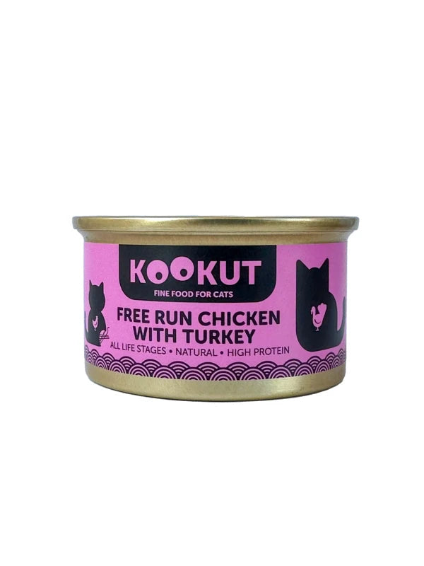 kookut Free Run Chicken with Turkey Wet Food For All Ages 70g