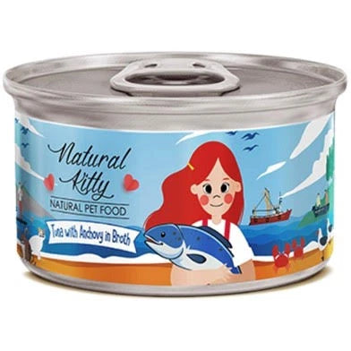 Natural Kitty Tuna with Anchovy in Broth All Life Stage Cat Wet Food 80g