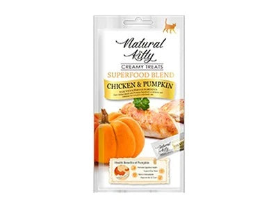 Natural Kitty Creamy Chicken & Pumpkin Cat Treat 12g For Each Pack of 4