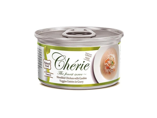Cherie Shredded Chicken with Veggies Entrées in Gravy For All Ages Cat Wet Food 80g
