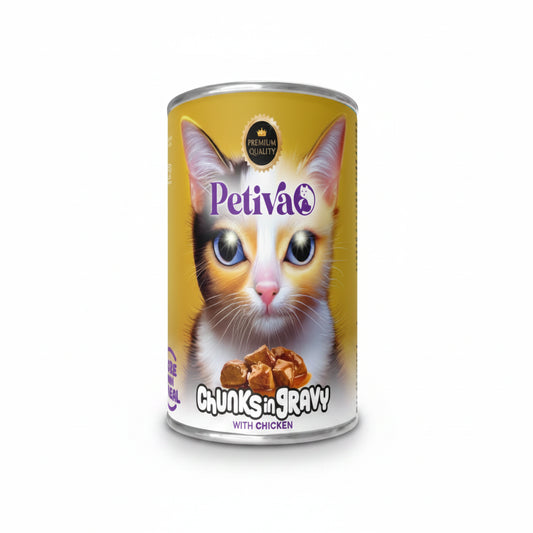 PETIVA ADULT CAT CHICKEN CHUNK IN GRAVY 400 G