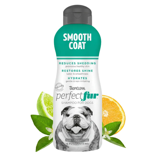 TROPICLEAN PERFECTFUR™ SMOOTH COAT SHAMPOO FOR DOGS REDUCES SHEDDING – RESTORES SHINE – HYDRATES