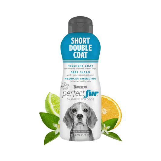 TROPICLEAN PERFECTFUR™ SHORT DOUBLE COAT SHAMPOO FOR DOGS FRESHENS COAT – DEEP CLEAN – REDUCES SHEDDING