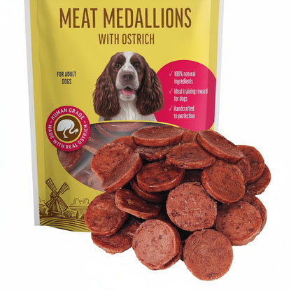 Medallions with ostrich (90g) for Dogs