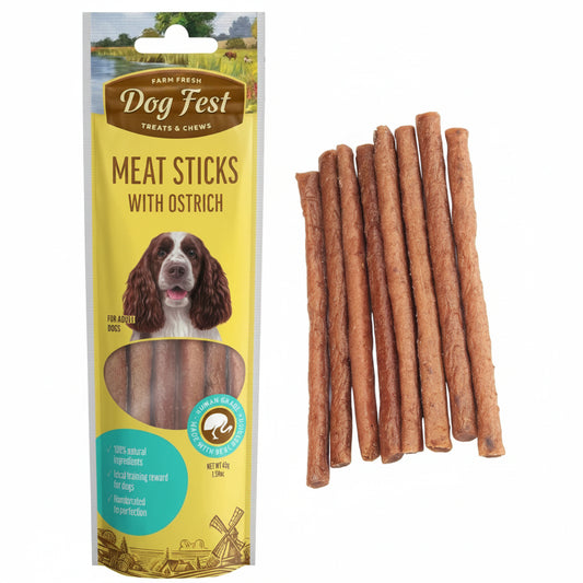 Meat sticks with ostrich (45g) for Dogs