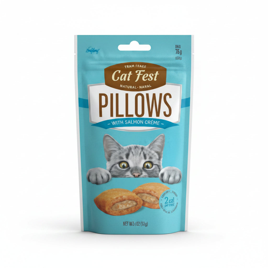 Pillows with salmon crème (30g) for Cats