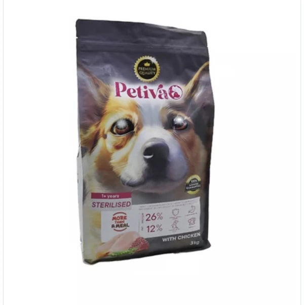 Petiva Sterilised Adult Dog with Chicken, 3 kg