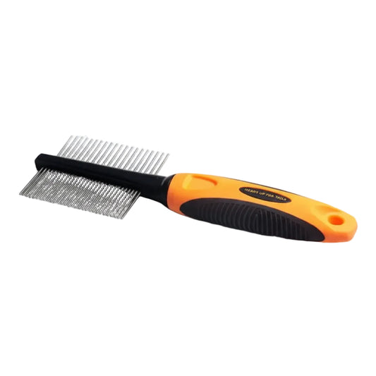 HUFT Double Sided Steel Comb for Cats & Dogs - Orange