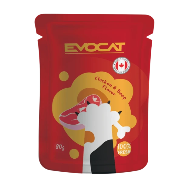 Evocat Wet Food with Chicken & Beef Flavor 80g