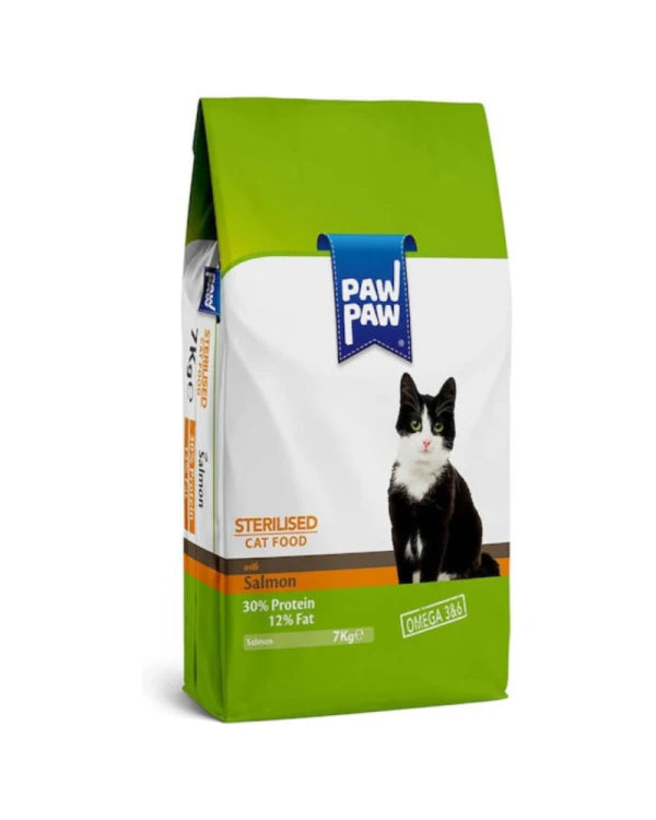 Paw Paw Adult Cat Sterilised with Salmon, 7kg