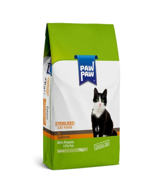 Paw Paw Adult Cat Sterilised with Salmon, 7kg