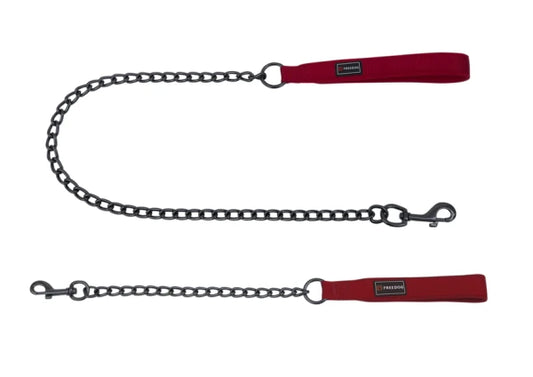 Gun Metal Chain Leash RED 3,5mm-20mmx100cm