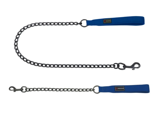 Gun Metal Chain Leash BLUE 4mm-25mmx60cm