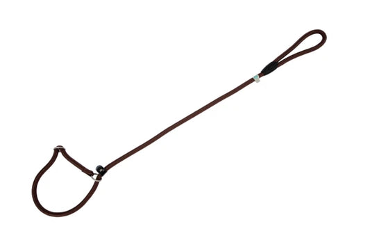 Nylon Round Collar-Leash BROWN 10x120cm