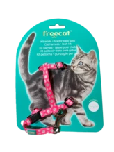 Cat Harness + Leash Set PINK 10mm x 22/32cm 10mm x 120cm